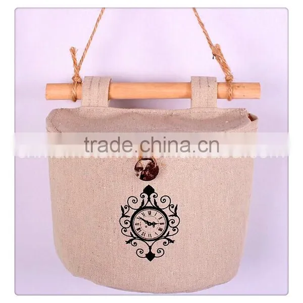Wholesale Cotton Four Semicircular Hanging Bag With Natural Wood Stick ,and With Picture as Show photo-4