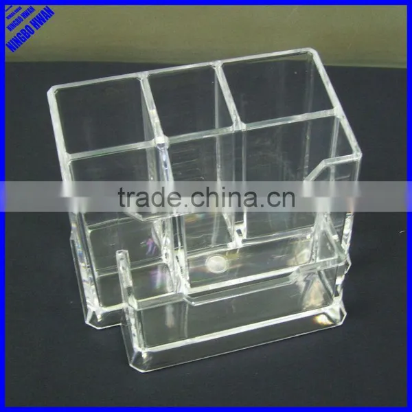 Hot Selling Deskstop Transparent Square Plastic Desk Pen Holder photo-1