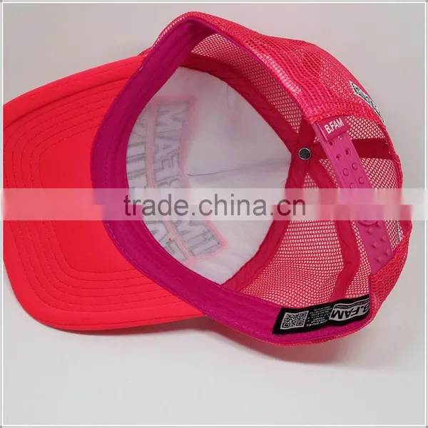 Fashion Cheap Custom 5 Panel Mesh Shine Trucker Caps With Shine Embroidery Logo photo-3