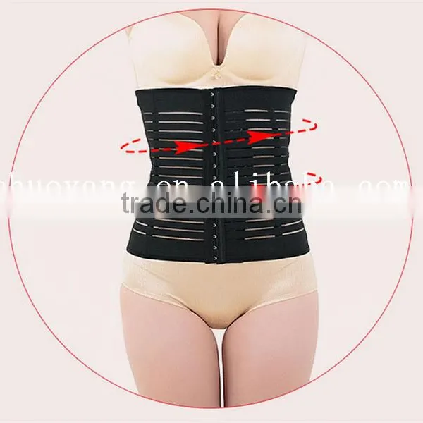 3 Hooks Black Postnatal Breathable Free Sample Belly Shaper Body Shaper for Women photo-3