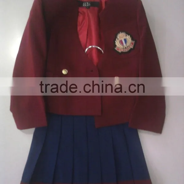 Girls School Uniform Suit, 2015 Girl Shirt Suit photo-3