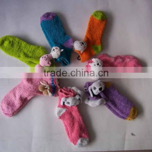 Strip Women Chenille Socks With Non Slip Dots Fuzzy Socks photo-3