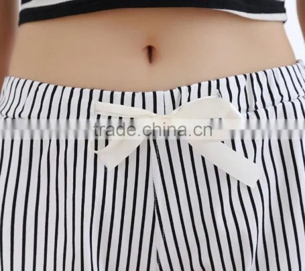 2016 Wholesale Sexy Tight Womens Polyester Gym Workout Shorts Adult Stripe Shorts photo-4