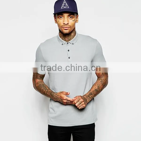 Custom Logo t Shirt Pique Polo t Shirt With Button Down Collar PS0112A