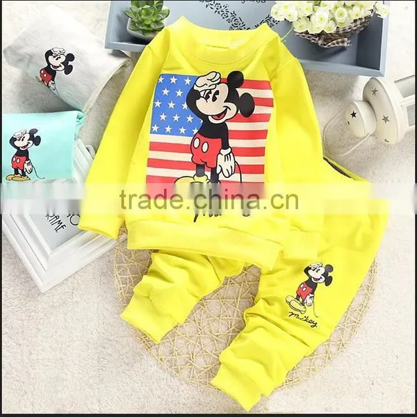 HOT SALE Spring Autumn Baby Boy Girls Print Cartoon Brand Character T-shirt+pants 2 Sets Kids Fashion Clothes Baby Sports Suits photo-2
