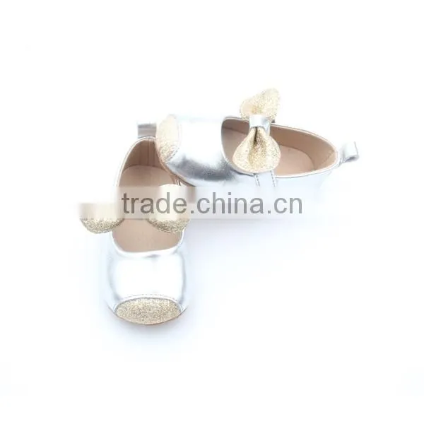 2017 New Style Sequin Leather Baby Infant Shoes With Bow photo-3