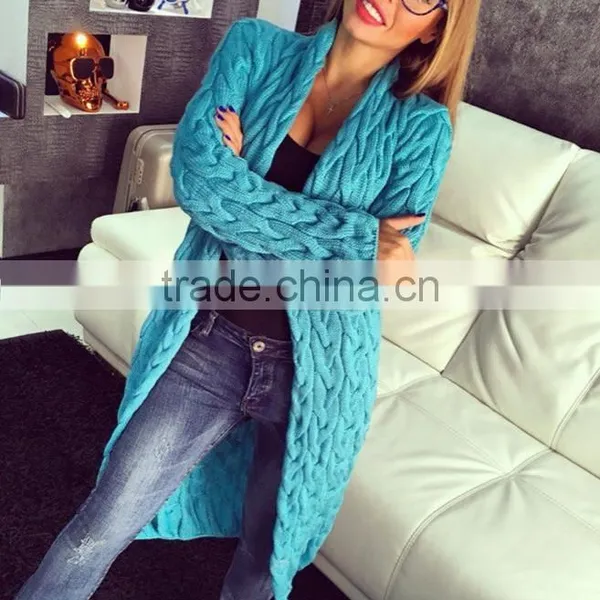 2017 New Fashion Women Knitted Sweater Coat Autumn And Winter Long Sleeve Cardigan Jacket Female Casual Outwear photo-4