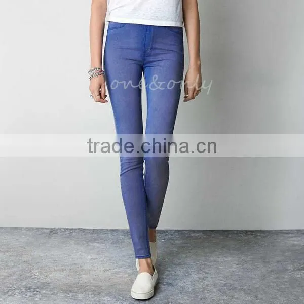Hot Women Cotton Denim Jegging Trousers Charming Female Skinny Pants P0030 photo-4