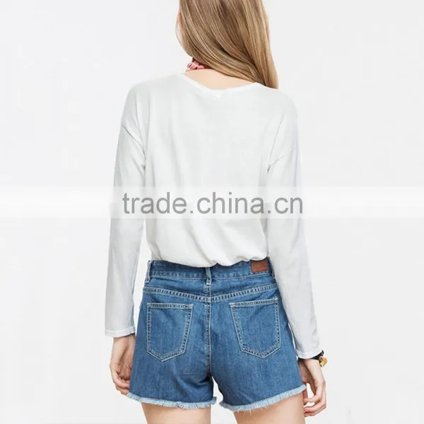 Guangzhou Long Sleve 100% Cotton Fabric t Shirt photo-2