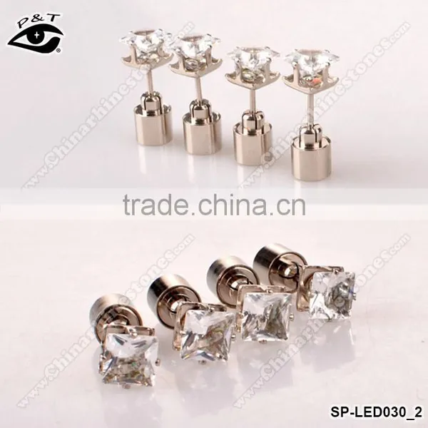 LED Earring Light Up Earring Square Studs Led Light Earring For Party photo-3