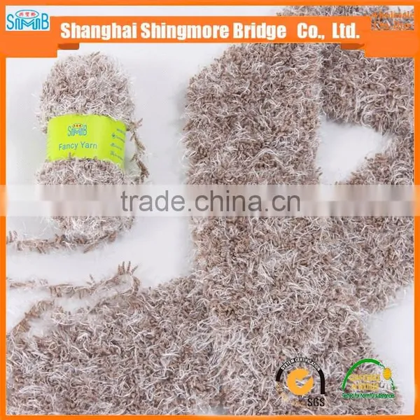 China Worsted Novelty Yarn Factory Cheap Wholesale 100 Polyester Furry Coral Yarn for Scarf photo-6