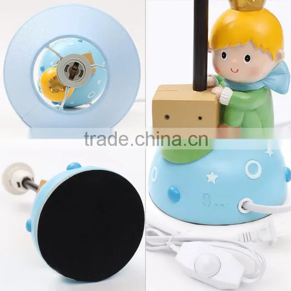Creative Cartoon Children Reading Prince Shaped Resin Led Table Lamp photo-3