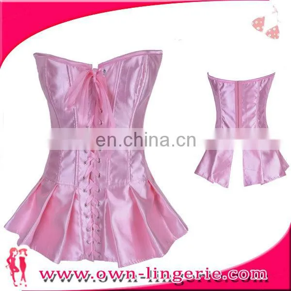 Top Quality Clothing Sheer Body of Strapless Satin Lace Dress Custom Leather Corset on Sale photo-3