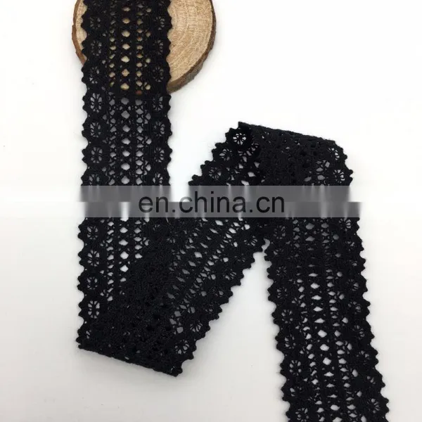 4cm Free Sample Lace OLCT2168 Black Cotton Embroidery Decorate Lace in Dubai photo-2