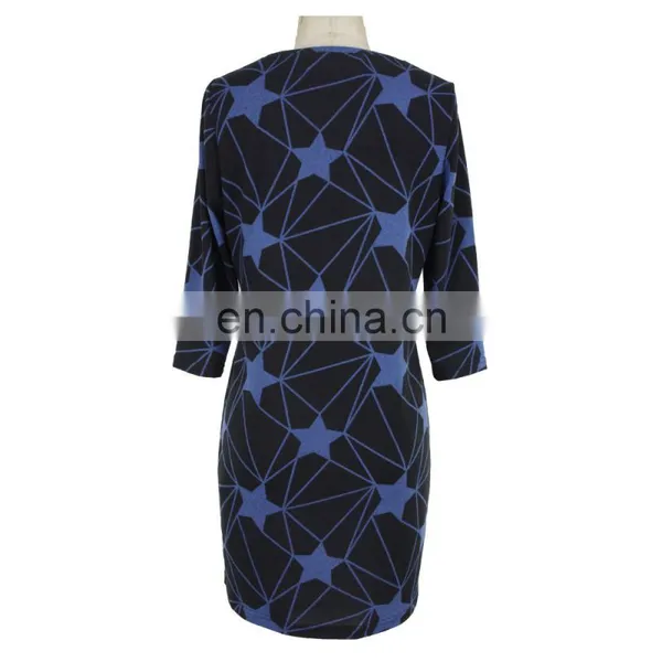 2017 Star Print Mid-aged Women Autumn Dress Guangzhou Apparel photo-2