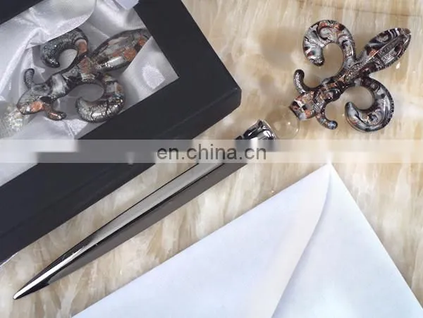 Art Deco Glass Fleur de Lis Letter Openers