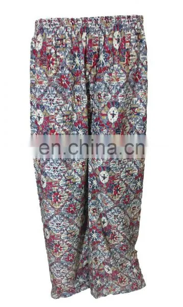 2017 Printed Palazzo Pants For Casual Beach Party Wear (Rayon Trousers) photo-2