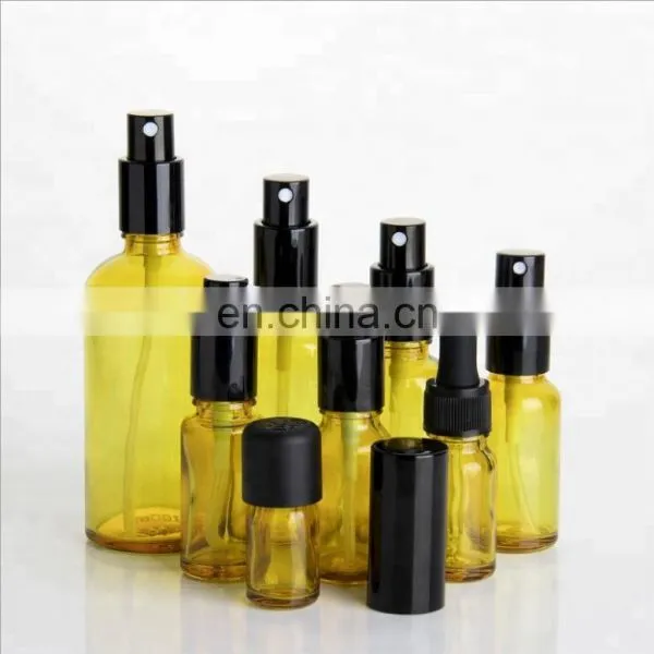 Pharmaceutical Industrial Use Amber Essential Oil Glass Bottle With Aluminum Pump photo-2