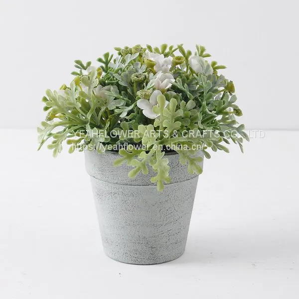 Mini Plastic Artificial Flowers Wild Potted Plan photo-2