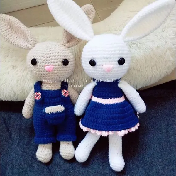 Wholesales Baby Crochet Amigurumi Bunny Stuffed Toys 100% Handmade Knit Animal Toy photo-4