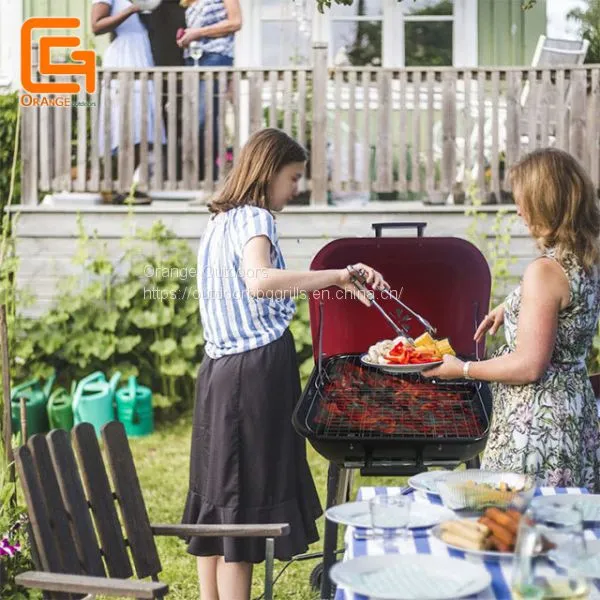 Four Legs Outdoor Bbq Charcoal Square Portable Camping Square Hamburger Barbecue Grill photo-4