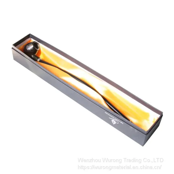 400mm Length Wooden Resin Long Tobacco Pipe With Small Serpentinite Head for Smoking photo-4