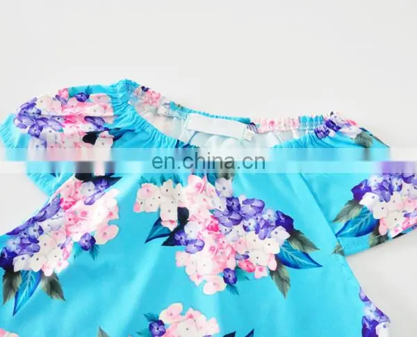 Cute Design Flutter Sleeve Infant Body Suit Flower Printed Newborn Baby Romper photo-3