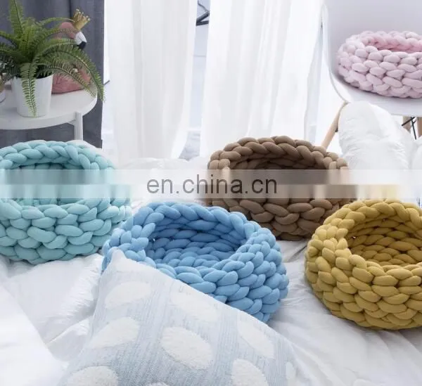 Cotton Tube Braid Yarn Hand Knitting Pet Blankets Machine Washable photo-6