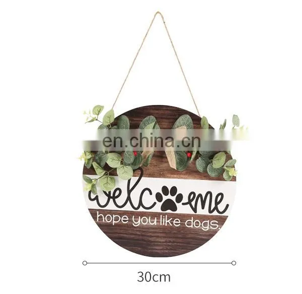 Rectangle Wooden Welcome Door Sign, Home Festival Decoration Wooden Door to Welcome photo-3