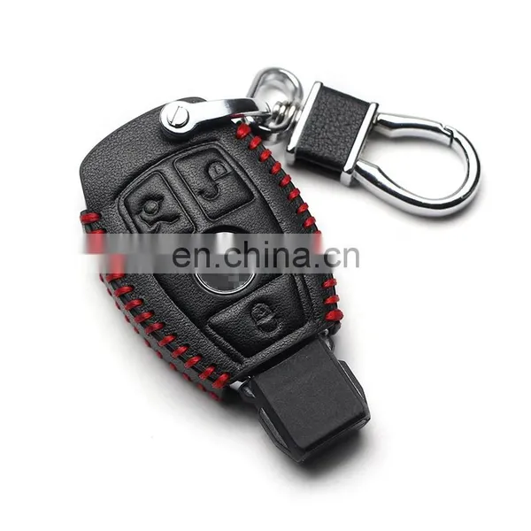 Wholesale Prices Durable Fob Genuine Leather Car Key Cover for Mercedes-benz GLK300C Class E Class S Class AMG Maybach