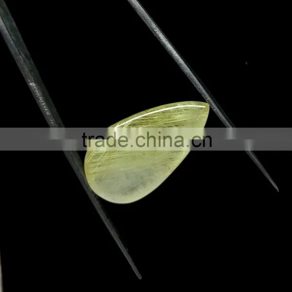 Golden Natural Rutile / Yellow Rutile / Rutile Quartz Cabochon Gemstone photo-3