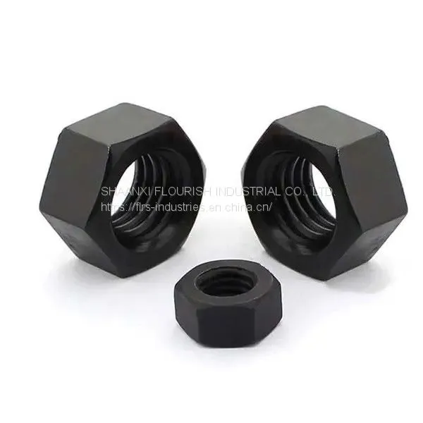 Carbon Steel Hexagon Lock Nut Black Oxide Plating / M3 M8 M12 Hex Nut photo-2