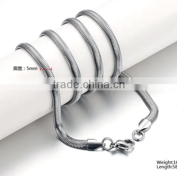 Hotselling 1.5mm Titanium Stainless Steel Flat Snake Chain Luxury Simple Design for Pendant Necklace photo-2