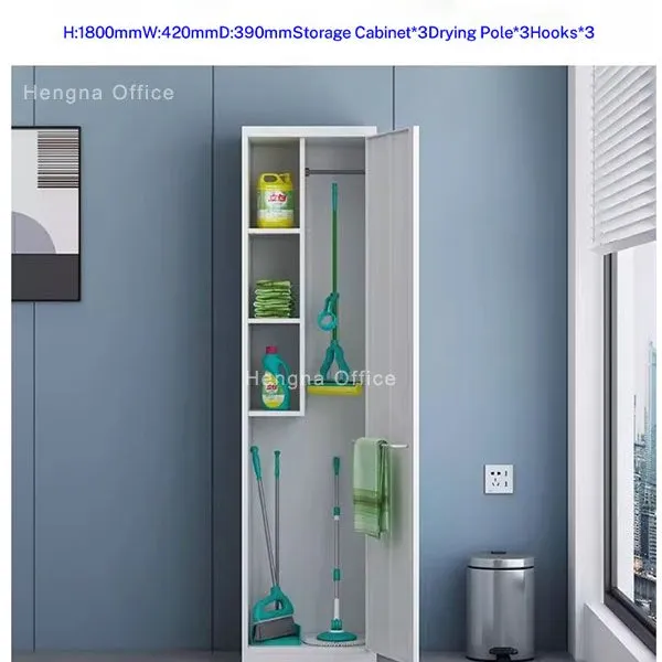 Practical cleaning cabinet with mop holder | Scratch-Resistant, Easy to Clean | for Shopping Mall Restrooms