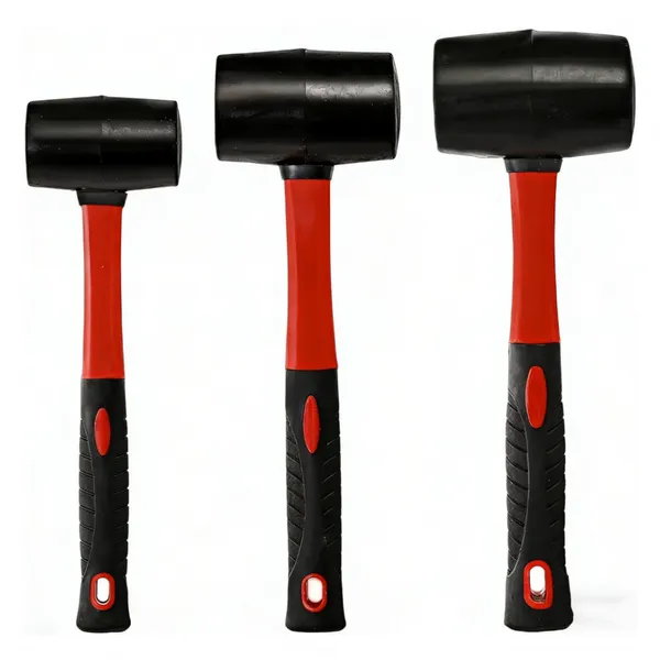 Rubber Mallet Hammer 16 oz - Durable Eco-friendly Rubber Hammer Head for Camping, Flooring, Tent Stakes, Woodworking