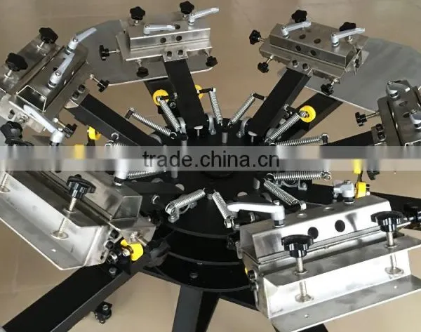 6 Colour 6 Station Floor Standing Carousel Manual Screen Printing With Micro Registration and Aluminum Pallet photo-4