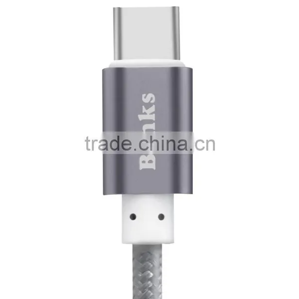 BENKS 2.1A Speed Tansfer Type-c Cable 1m Metal Nylon Weave Cable for Type-c Device photo-4