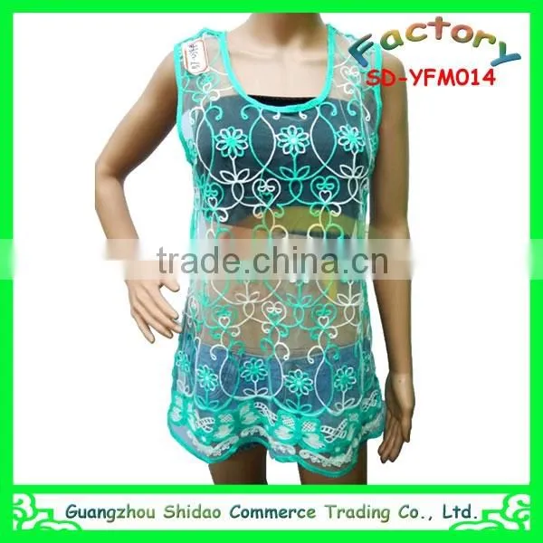 Women Blouses Summer Tank Tops Designs Embroidery Blouses photo-4