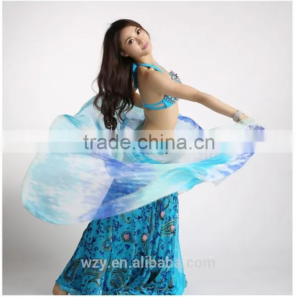 Gradient Belly Dancing Veils Silk Fabric Dance Veil photo-3