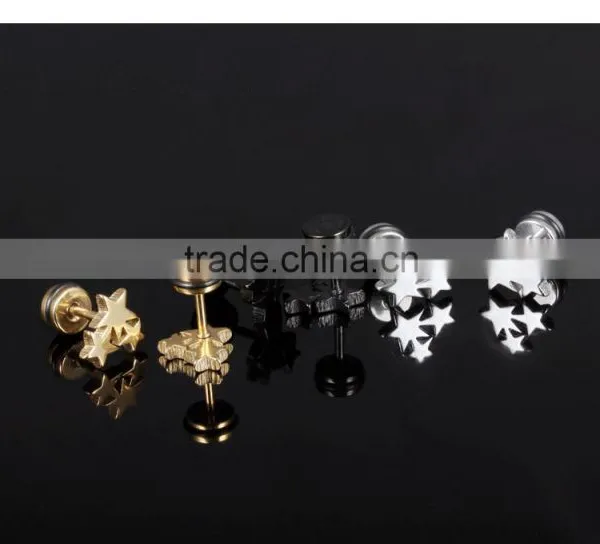 2016 Latest Simple Design Ginger Snap Jewelry Button Star Saudi Gold Jewelry Earring photo-4