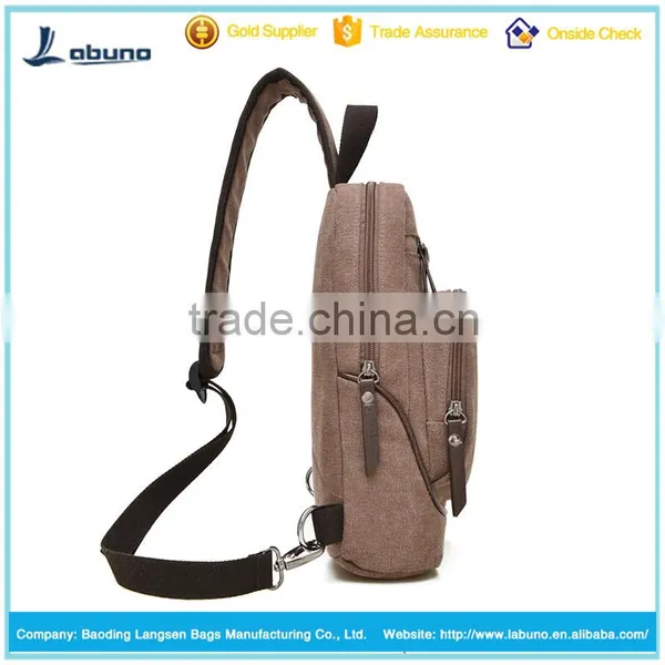 2016 Wholesale Custom Chest Shoulder Sling Canvas Crossbody Bags for Men photo-3