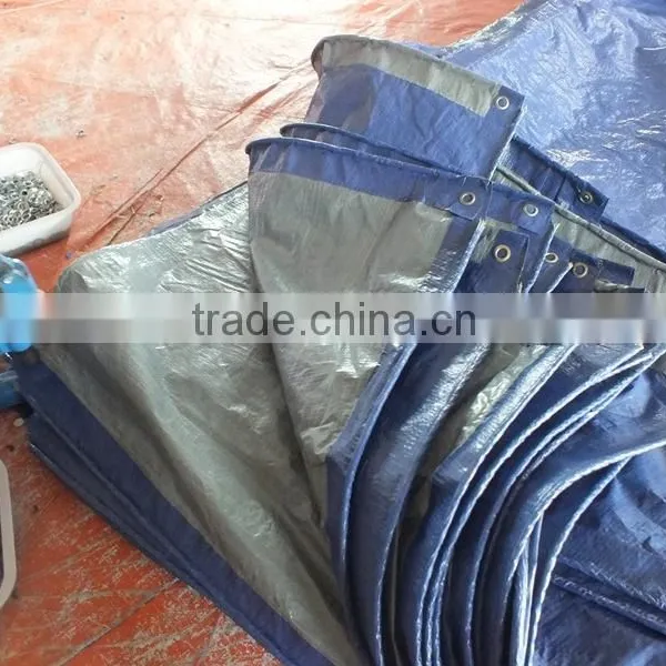 Tarps for Less Polypropylene Blue/sliver Triangle Plastic Rope Wateproof Anti-aging Antioxidant Outdoor Cover Factory Best Sell photo-3
