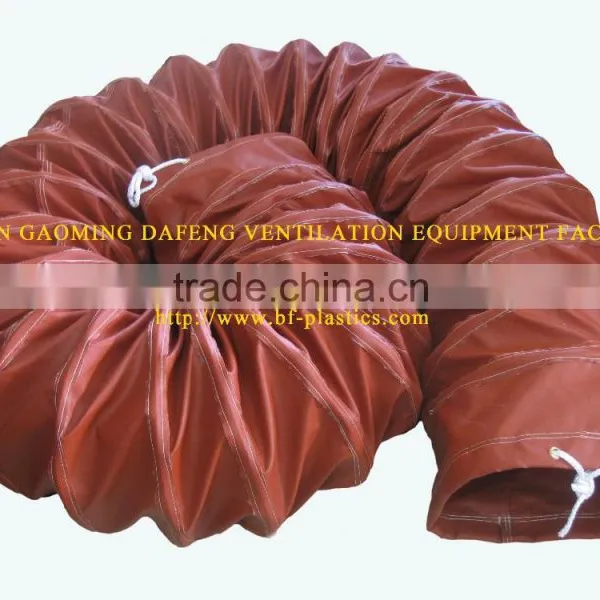 350mm Red High Temperature Fiber Glass Flexible Spiral Ducts 350 Celsius photo-3