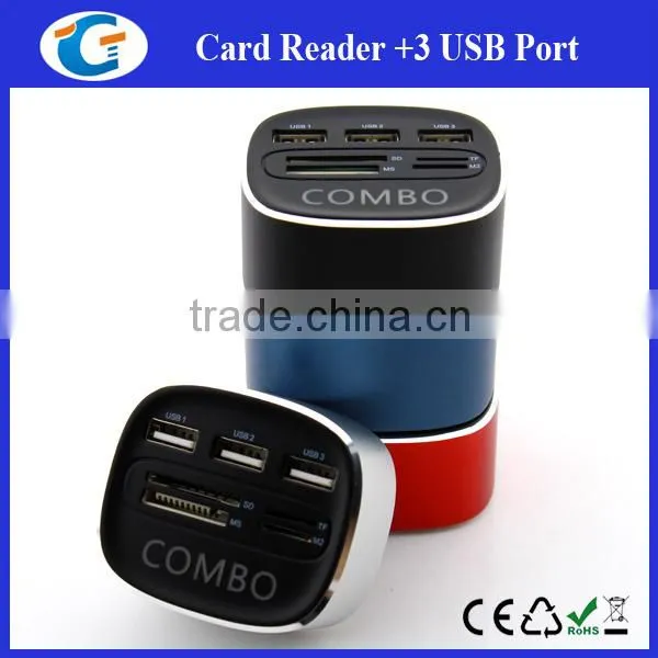 3 Ports Hub Usb With Card Readers - Customized Led Logo for Gifts photo-4