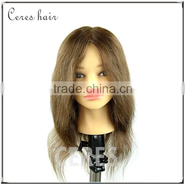 Accept Custom Hairdressing Practice Human Hair Mannequin Head Training Head With Clamp photo-5