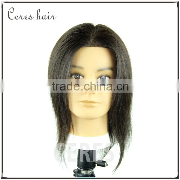 Accept Custom Hairdressing Practice Human Hair Mannequin Head Training Head With Clamp photo-6