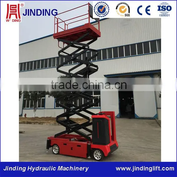 Jinan Jinding Made Hydraulic Self Propelled Small Platform Scissor Lift Machine
