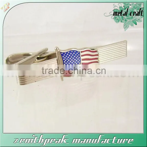 2016 Promotional Metal Gold Flag Tie Clip/flag Tie Pin/flag Tie Bar