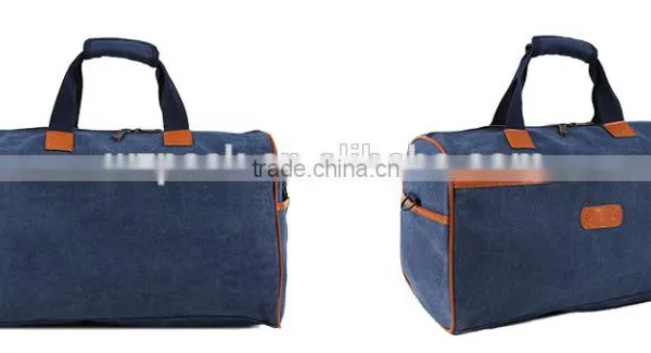 Customize Fashion Men's Vintage Canvas Duffle Shoulder Bags Handbag Travel Gym Sports Bags photo-3