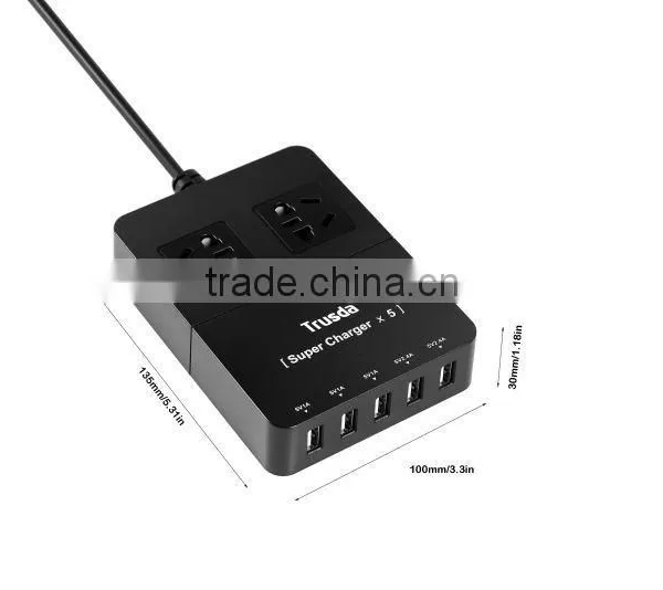 40 Watts 5V / 10A Intelligent Multiple 5 Port USB Charger Wall Charger photo-4